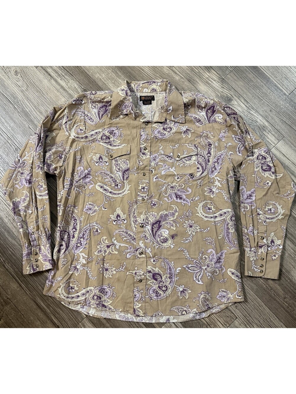 Ariat western shirt Purple Paisley Pattern Sz XXL